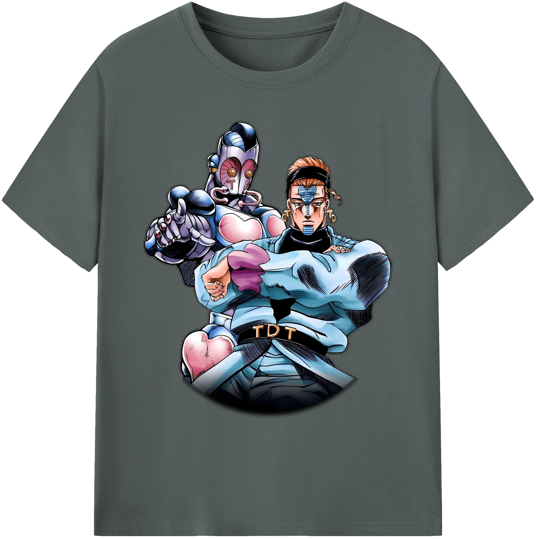 （画像用） ジョジョの奇妙な冒険 ひがしかた じょうすけ JoJo's Bizarre Adventure Higashikata Josuke 綿100％ メンズ半袖Tシャツ｜肌触りやわらか＆通気性